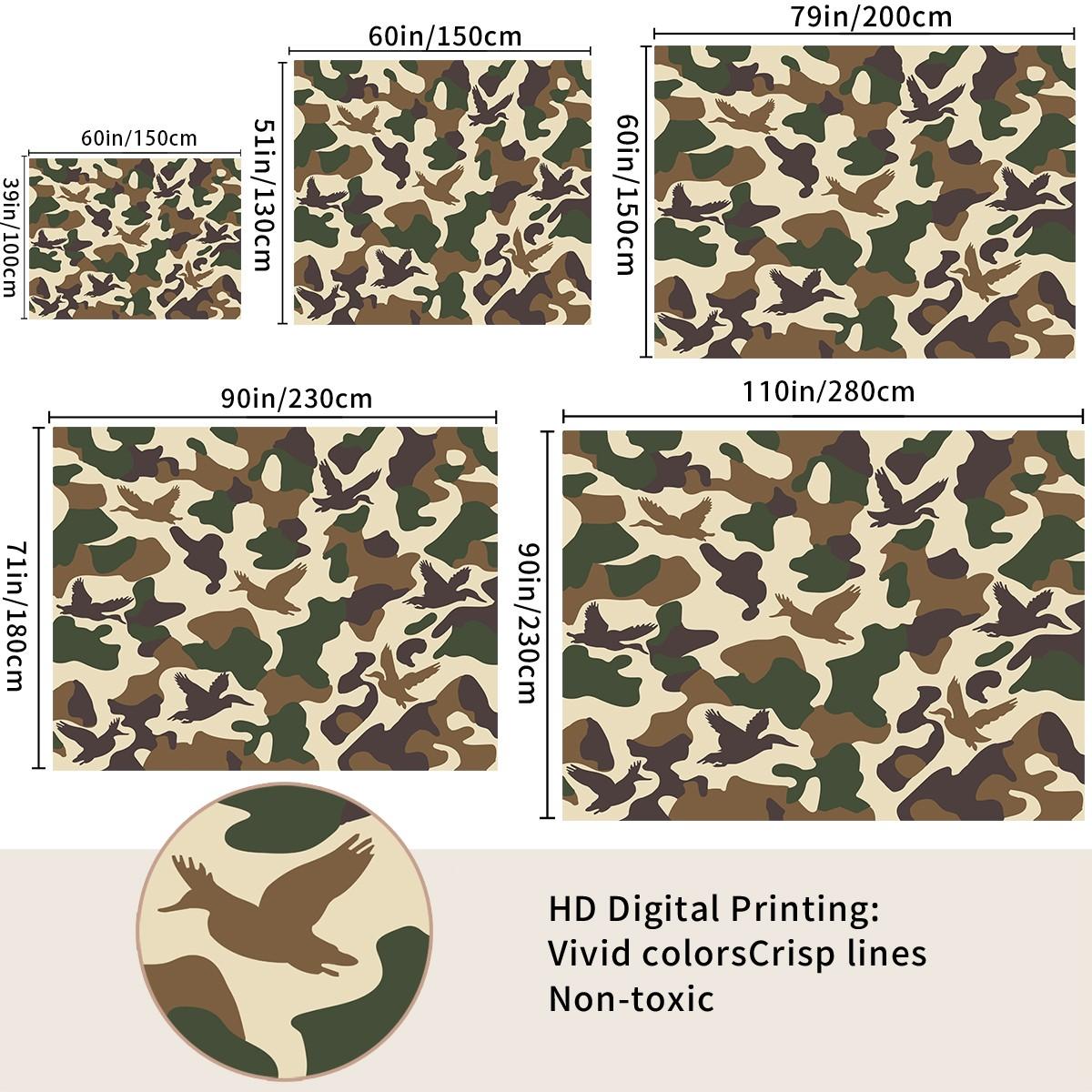 Wild Duck Camo Hunting Tapestry, HD Digital Printed Wall Hanging Tapestries, Multi-Use Wall Blanket for Bedroom Living Room, Perfect Backdrop Decor for Hunting Enthusiasts, Ideal Gift