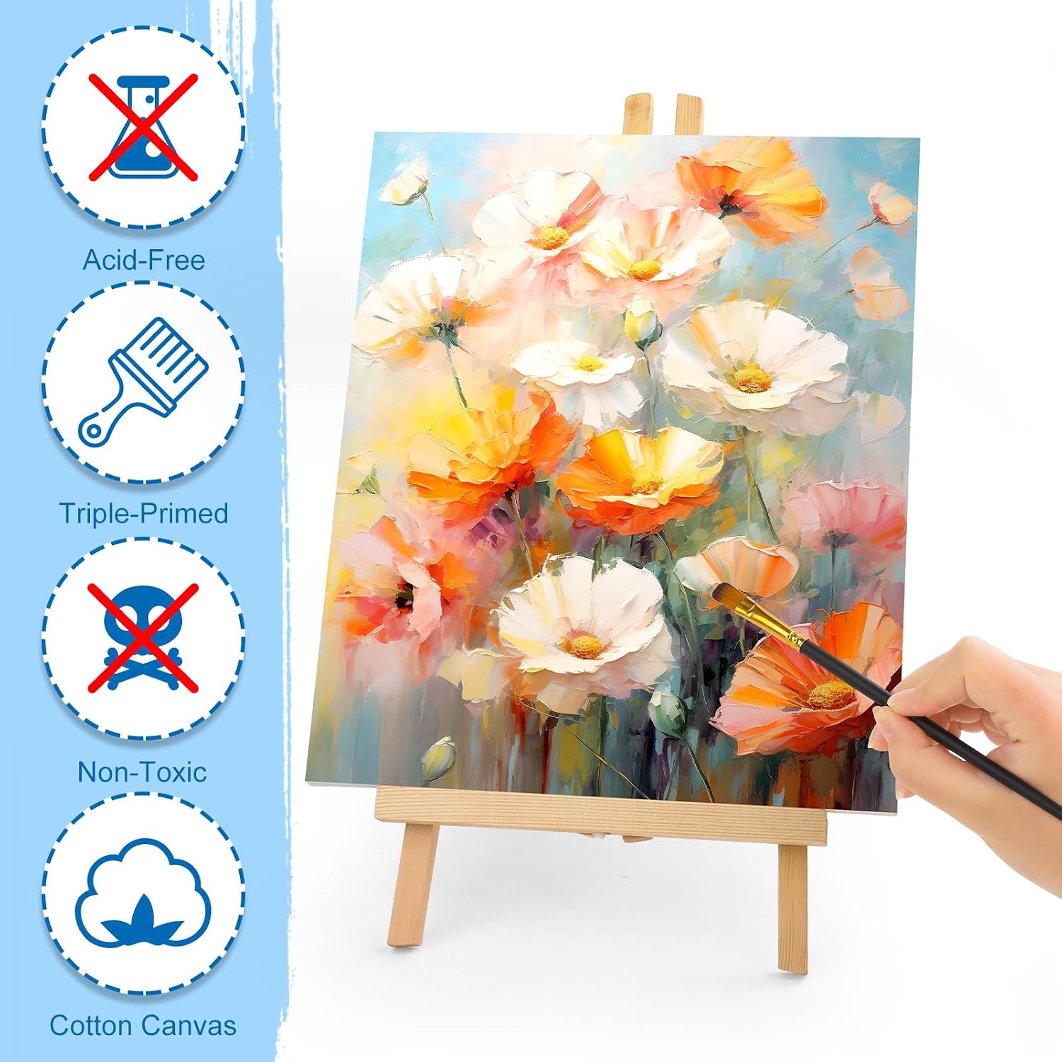 Stretched Canvas for Painting, 8 Pack 9x12 Inch Canvas Value Pack,Primed Acid-Free  Blank Canvases, Painting Canvas for Oil &  .