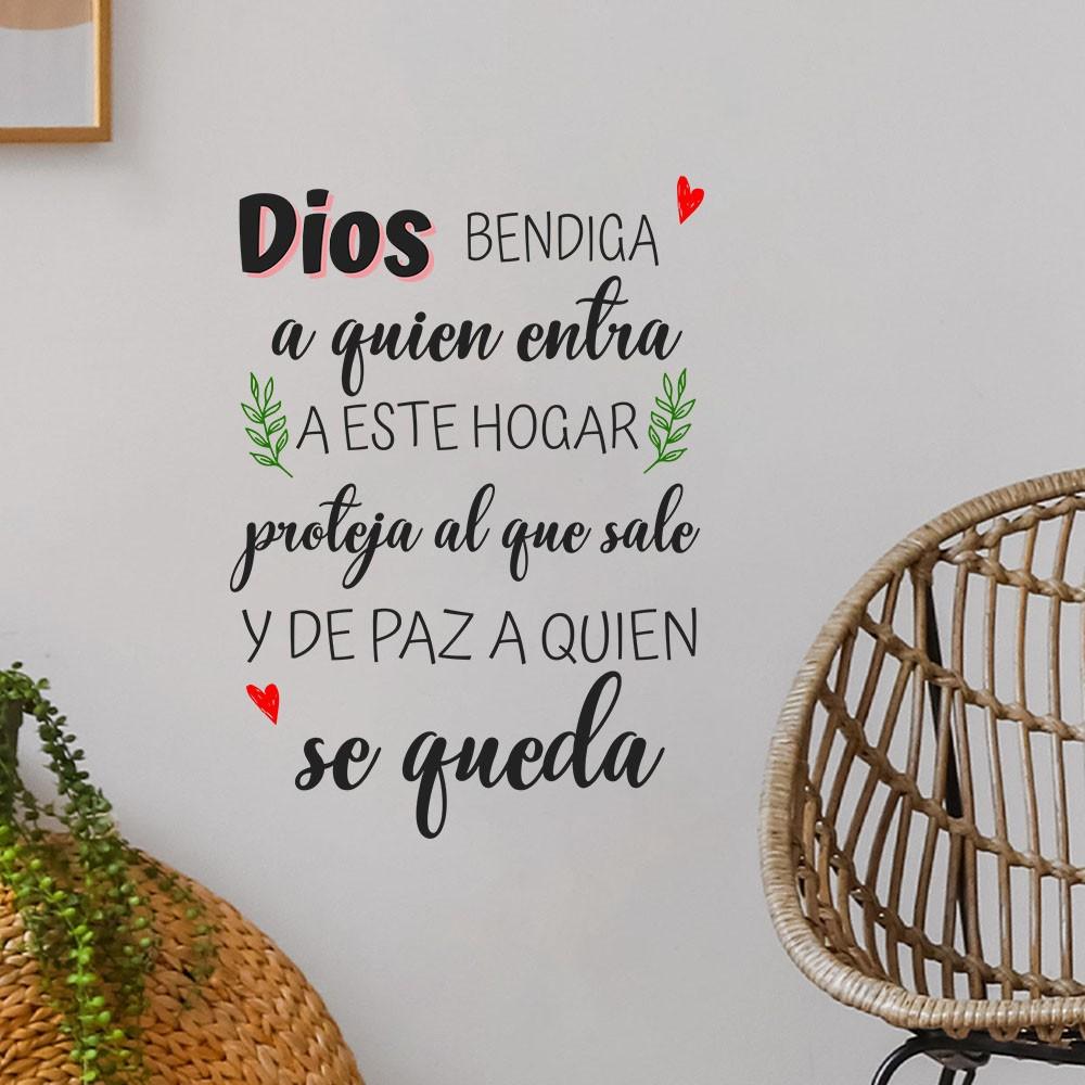 Spanish God Bless Quote Wall Stickers Entryway Bedroom Christian Bible Verse Wall Decals Living Room Wall Decor
