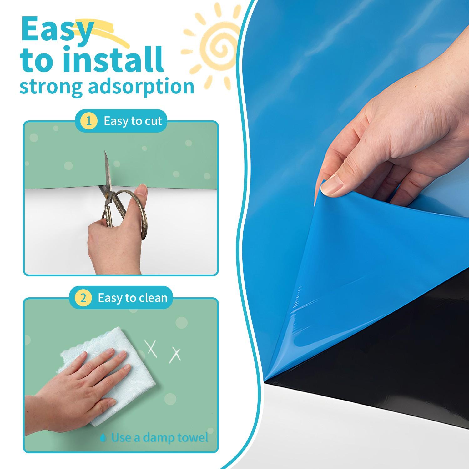 Self-Adhesive Soft Magnetic Whiteboard, Matte Erasable Film Design, Easy to Clean, No Marks, Ideal for Learning and Creative Games