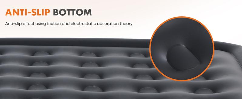 Air Mattress - Inflatable Blow Up Mattress Airbed with Built-in High Capacity Pump, Double Height, Adjustable, Non-Slip Bottom Design, Portable for Home or Camping