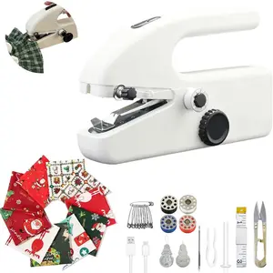 Sewing Machine with 8 Pieces of New Year's & 21 Sewing Accessories, Mini Sewing Machine for Beginners, Perfect Sewing Tool for 2026 New Year DIY Gifts, Decor & Clothing Repairs