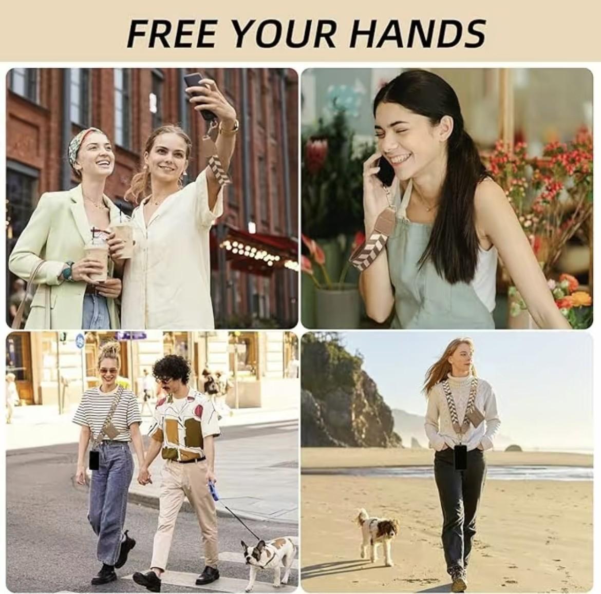 Adjustable Phone Lanyard Crossbody Strap with Wallet, Clip and Go Strap for Phone and Wallet, Compatible with All Phones, Perfect for Travel, Running, Shopping, Mother's Day Gifts