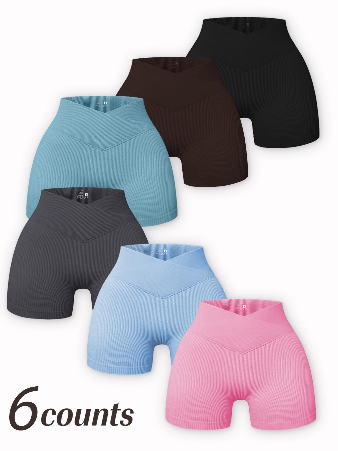 Women's Solid High Waist Ribbed Sports Gym Shorts, Summer Clothes Women Breathable Comfortable Textured High Stretch Seamless Short Leggings, Ladies Sportswear, Gym Clothing