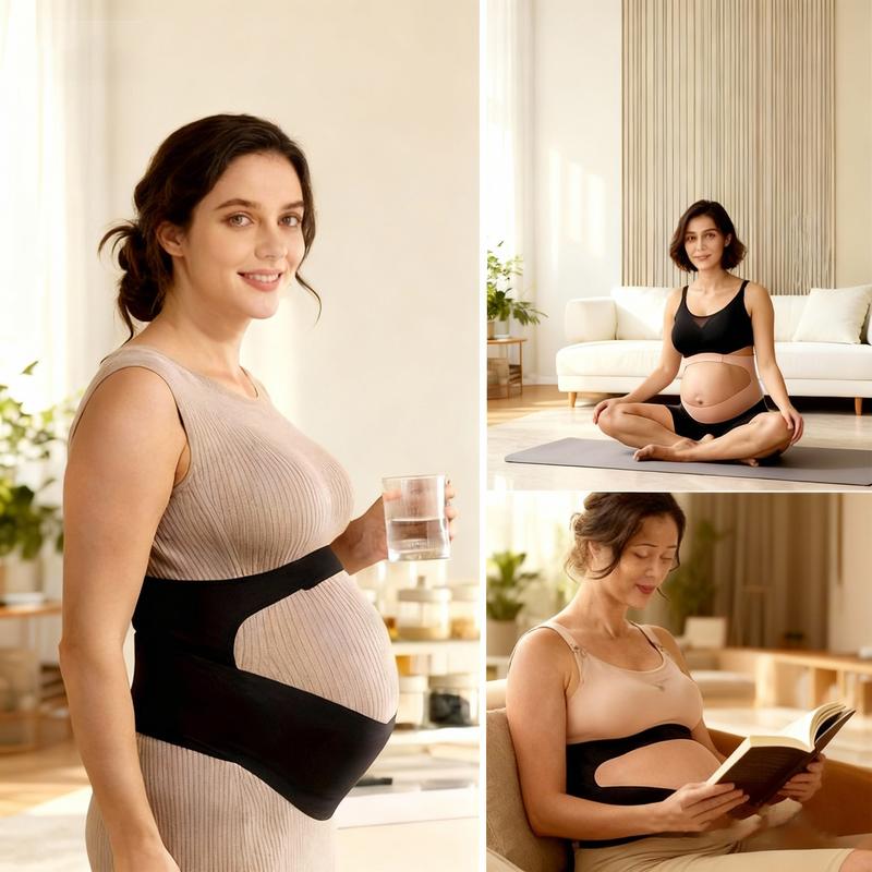 Professional Maternity Belt, Breathable and Elastic Belly Band for Third Trimester Pregnancy, Supplies for Women, Available in Light Beige and Black