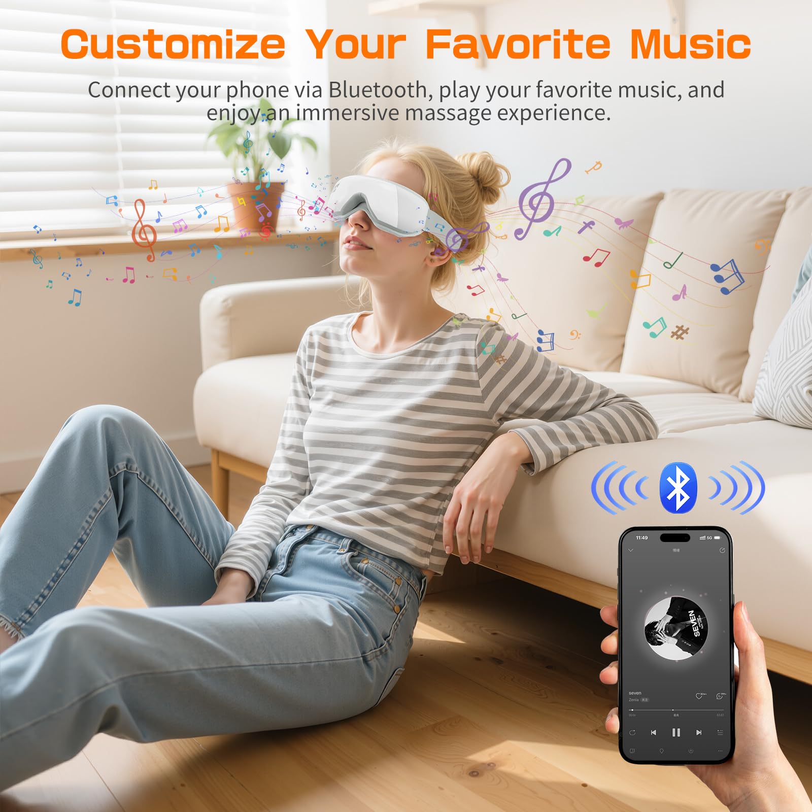 VITCOCO Eye Massager with Heat ,eye massager for sleep,Birthday Gifts Eye Mask for Women Mom Dad,Smart Sleep Mask for Relax