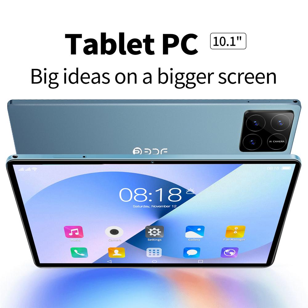 2-in-1, Wireless tablet with calling capabilities, cellular network WIFI function, Bluetooth function, SIM card, TF card, 4GB RAM, 64GB ROM, Android 13 tablet, 10.1-inch tablet accessories: keyboard, leather case, mouse, data cable, manual, OTG