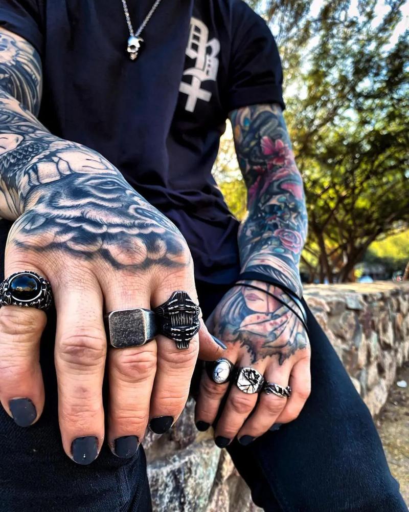 GTHIC Retro Simple Plain Square Ring for Men and Women Birthday Mother's Day Gift Jewelry Stainless Steel GTHIC Retro Simple Plain Square Ring for Men and Women Birthday Mother's Day Gift Jewelry Stainless Steel