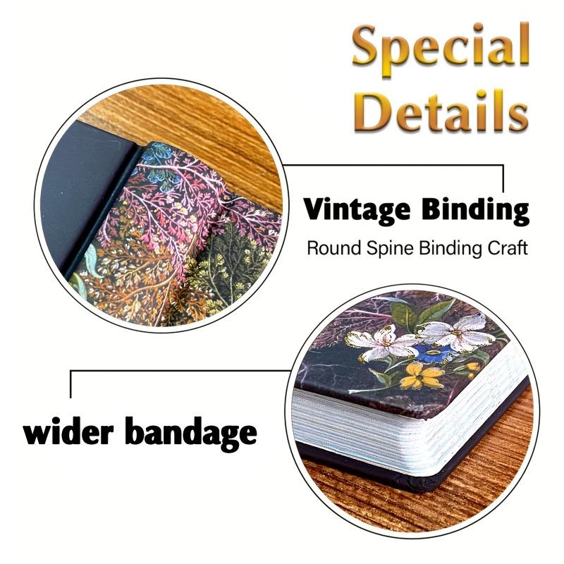 1, A5, 256 pages, Vintage Floral Hard Cover Notebook, Colorful Inside Pages, Laser Engraved Hard Cover Diary, Scrapbooking, Drawing and Diary, School Office Supplies, Gift Ideas for Women, Hardcover Sketchbook, Hardcover Journal