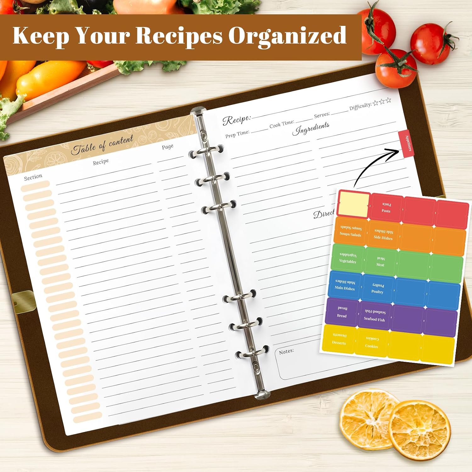 Recipe Book to Write In Your Own Recipes, A5 Blank Recipe Book Binder()