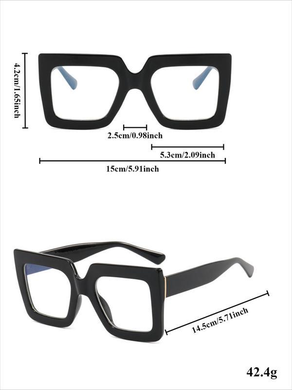 ShineThru Unisex Full-Rim Retro Square Wide Blue Light Glasses (1-Pair) - High-Quality PC Frame, Lightweight Comfortable, UV Protection, Suitable for Daily Wear & Outdoor Activities, Blue Lights Glasses