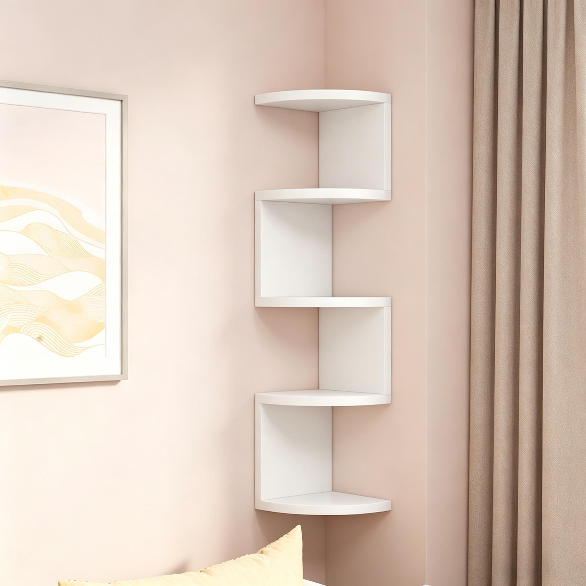 Creative Corner Shelf, No Drilling Wall-Mounted Triangular Storage Rack, Multi-Layer Thick Wood Plastic Board, Kitchen Bathroom Organizer