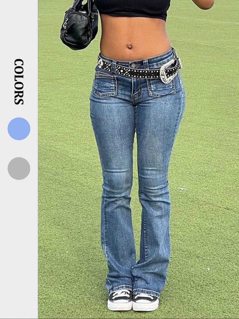 NVFelix Women's Wide Leg Jeans Low Rise Stretchy Straight Leg Jeans Loose Trendy Denim Pants With Pocket