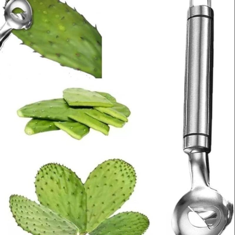 Stainless Steel Peeler - Multi-Purpose Kitchen Tools, Cactus Peeler, Noodle Cutter & Scoop, Durable & Easy-Grip Handles 2025