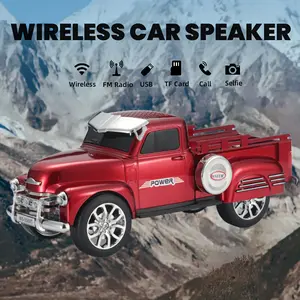 Pickup Truck Speaker with Long Standby, High-Quality Car Model Speaker, Portable Wireless Speaker with USB TF AUX FM Stereo Bass Music Player and TWS Speakers for Christmas, Halloween and Birthday Gifts