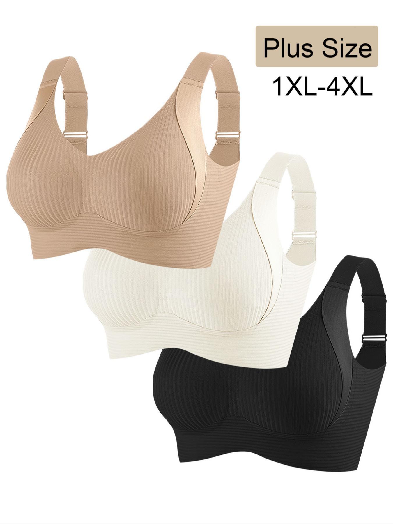 Women's Plus Size Seamless Underwire Bra, Lift & Support, Full Back Coverage, Light Thin Lining, Casual Daily Wear, Fitness Yoga Workout, Stretch Sports Bra