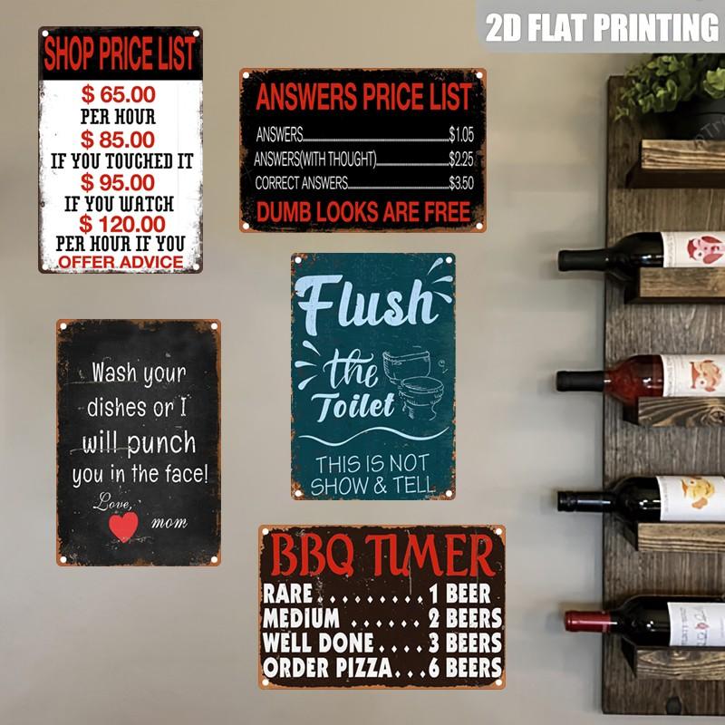 Vintage Aluminum Wall Decor, 8x12 Inch Handwritten Metal Sign, Durable Indoor/outdoor Decoration, Humorous Gift for Home, Kitchen, Garden, Bathroom