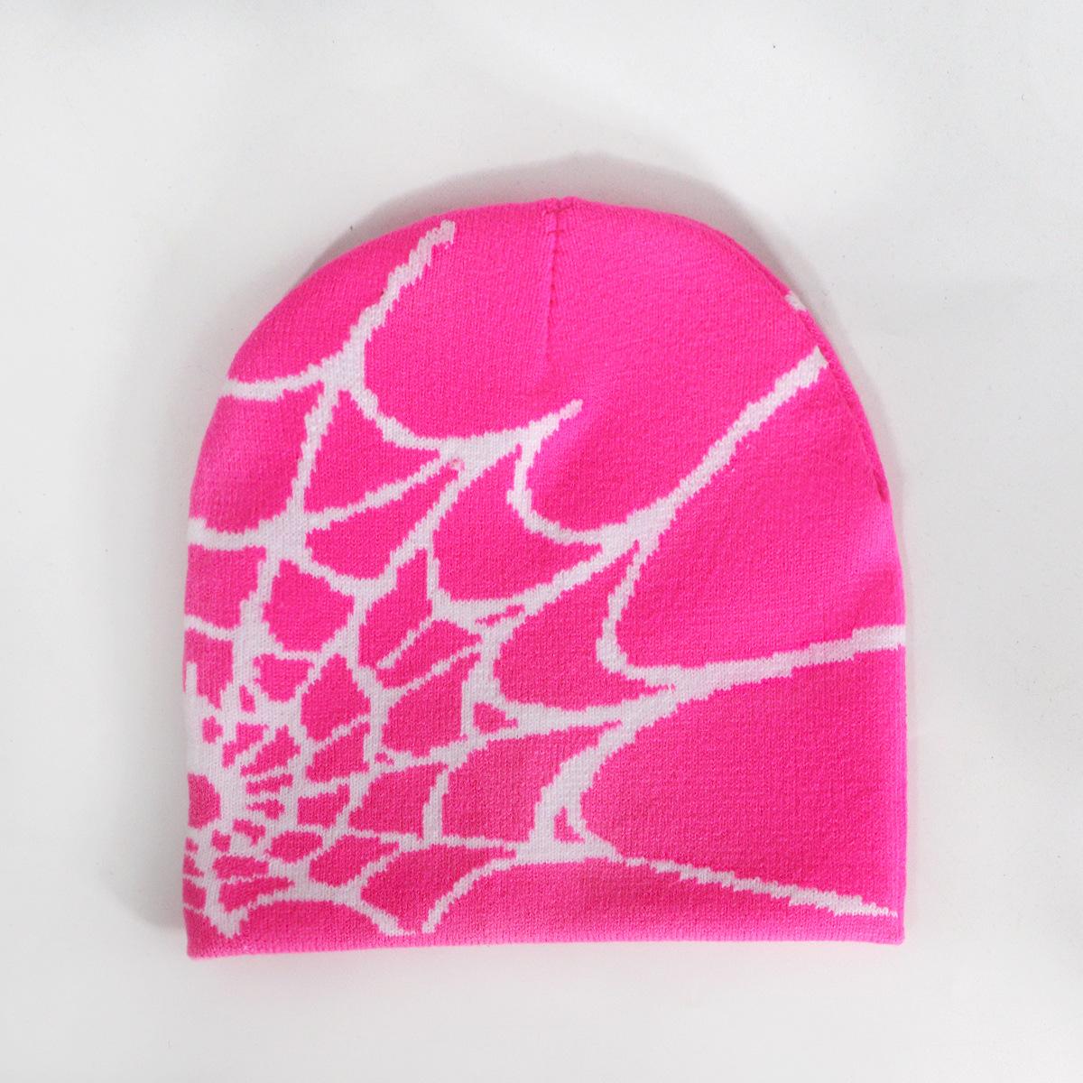 2026 New Spider Web Y2K Jacquard Knitted Beanie, European-American Trend Winter Hat, Sports & Outdoor Accessories for Women, Beanies