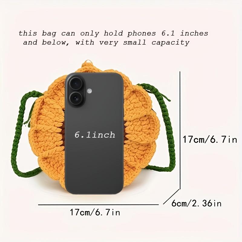 Chic Handmade Sunflower Crochet Crossbody Bag – Knit Floral Mini Purse for Women, Versatile for Daily/Party Occasions Valentine's Day