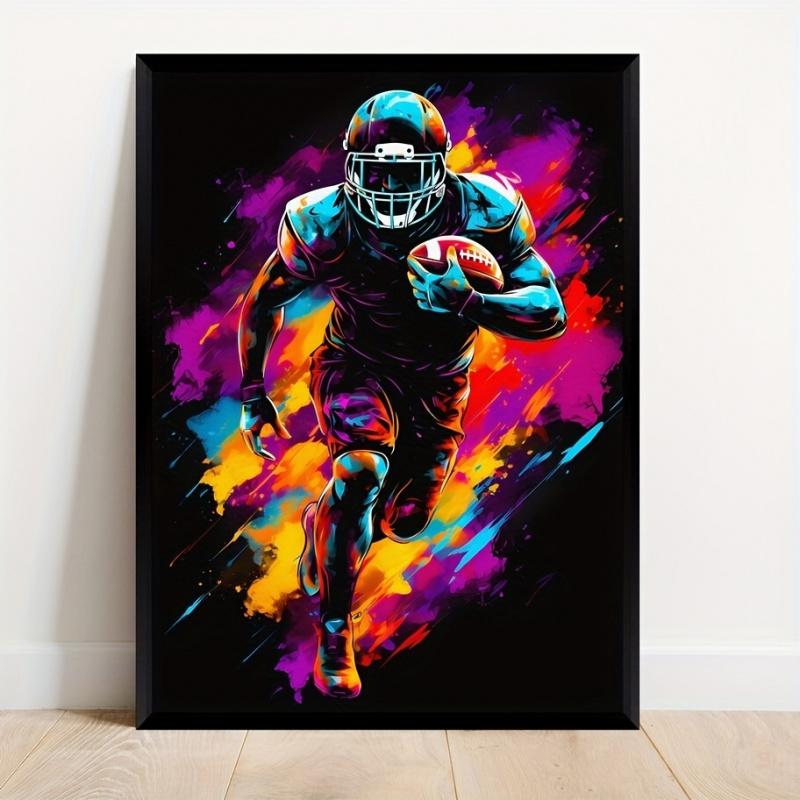 3-Piece Set, Modern Gaming Wall Art Posters, Graffiti-Style Football Canvas Prints, Game Room Decor Posters, Gift for Boys, Frameless