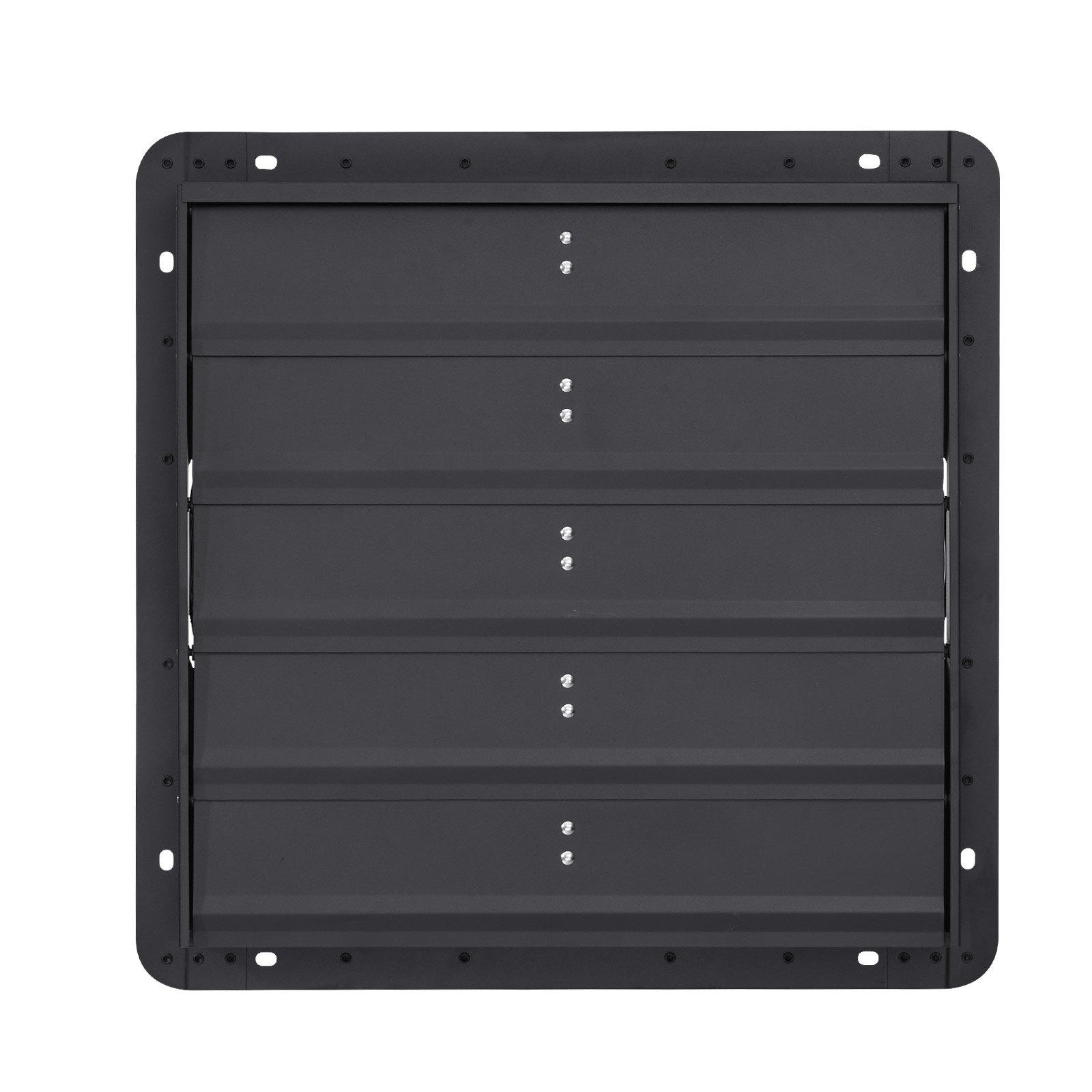 VEVOR 20 inch Shutter Exhaust Fan, Wall Mounted Attic Vent Fan with Smart Programming Variable Speed Temperature Control, 4800 CFM, EC Motor, Timer, for Shed, Garage, Greenhouse Ventilation Cooling, Black