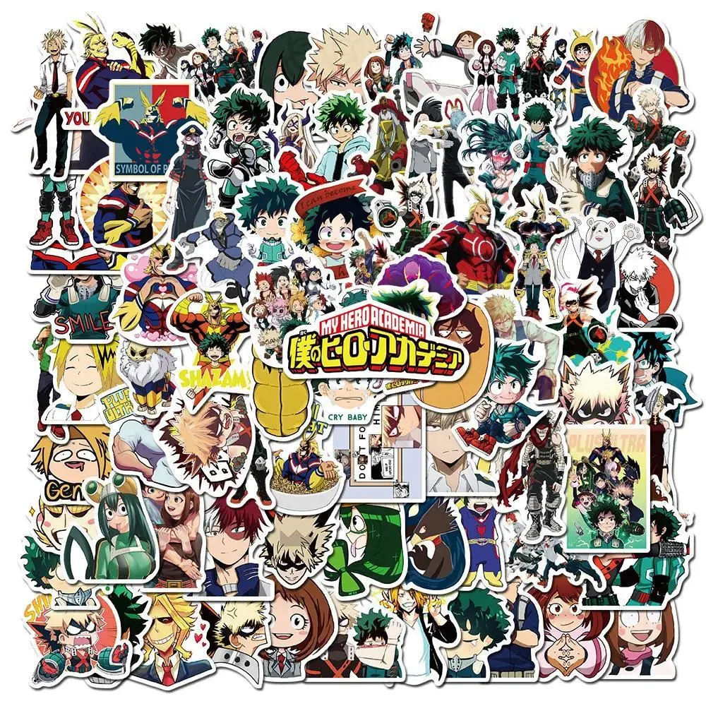 2026 Hot selling toys 100Pcs My Hero Academia Stickers DIY Stickers Scrapbooking Phone Luggage Skateboard Waterproof Decals Internet-famous toy