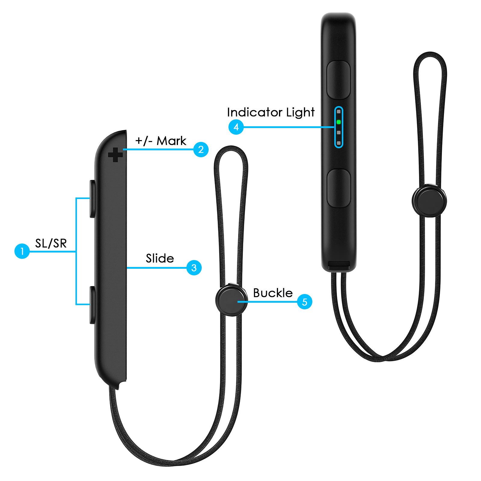 JORREP  Wrist Strap for Switch Joycon - Replacement Accessories for Joy con Straps (Black)