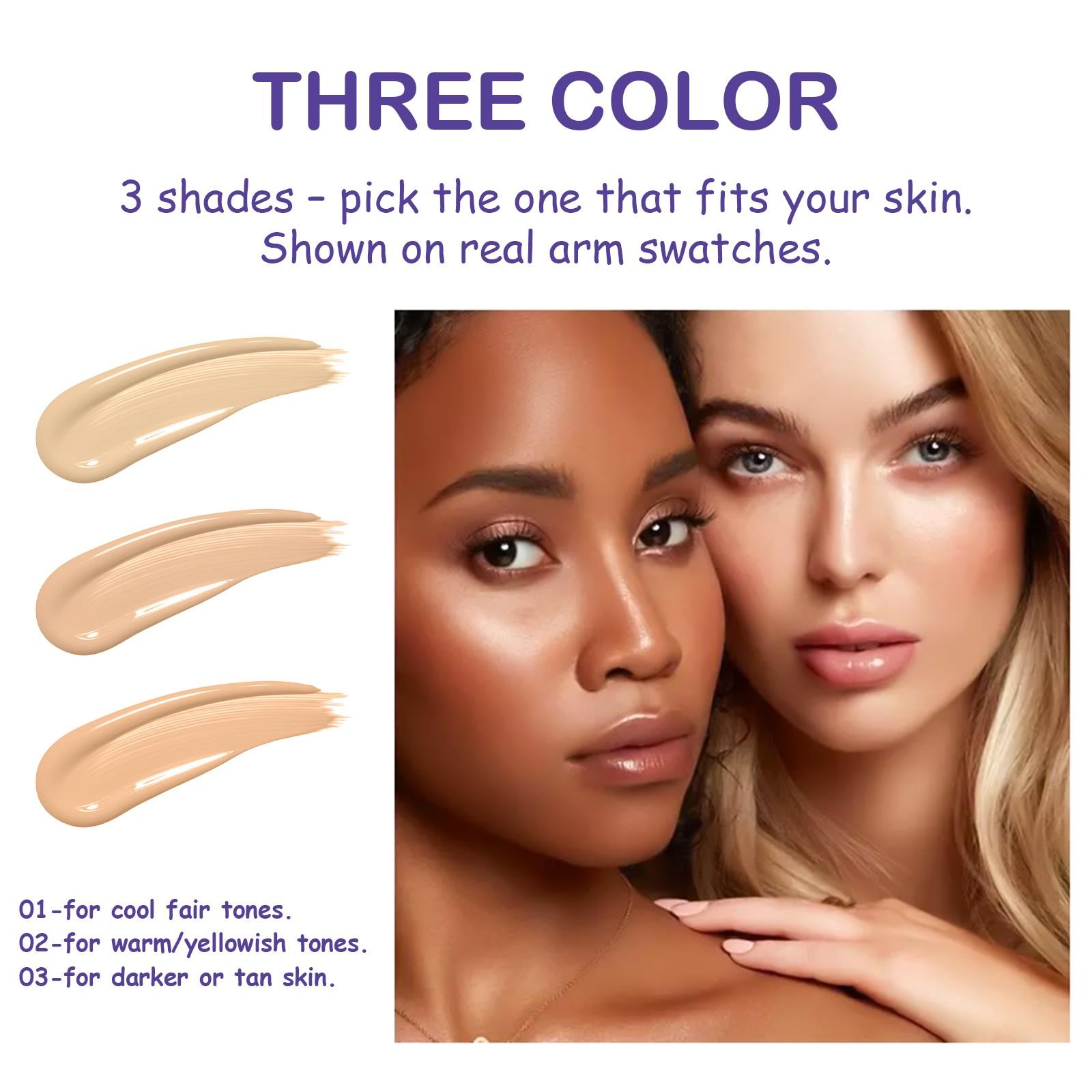 Heko Beauty Cream Foundation, Moisturizing Makeup Foundation, High Coverage Long-Lasting, Waterproof Sweatproof, Poreless, Three Colors Available, 15g, 1 Piece