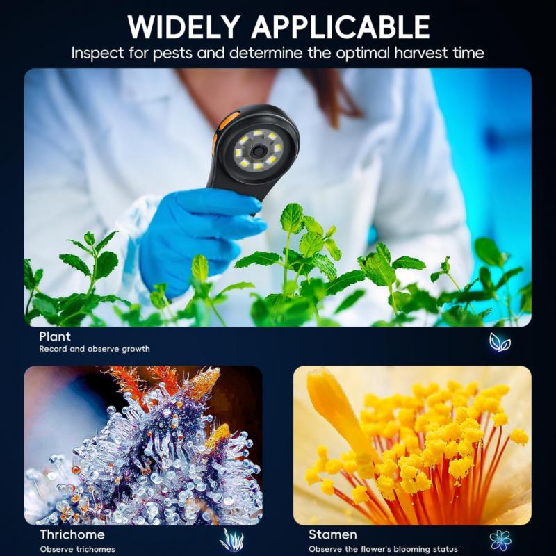 2-inch IPS screen 500x mini macro handheld digital microscope, fixed focal length, with 500x magnification, compatible with PC, portable pocket microscope, fun gift for students, LCD Digital Microscope