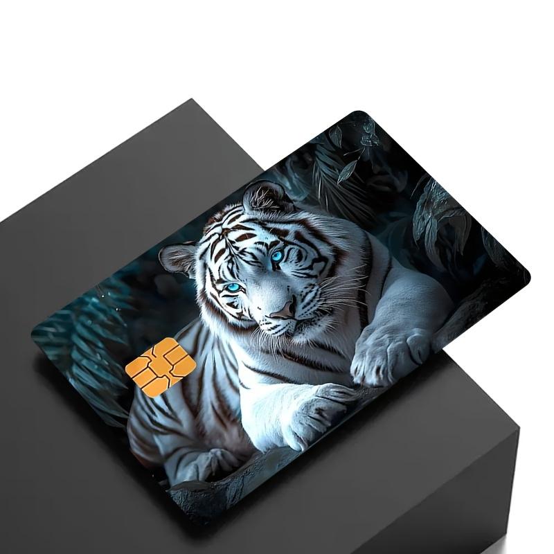White Tiger Credit Card Sticker Used for EBT, Transportation, Keys, Credit Cards, Debit Cards, Card Skins, Protect Bank Cards, No Bubbles, Suitable for Small Chip Cards