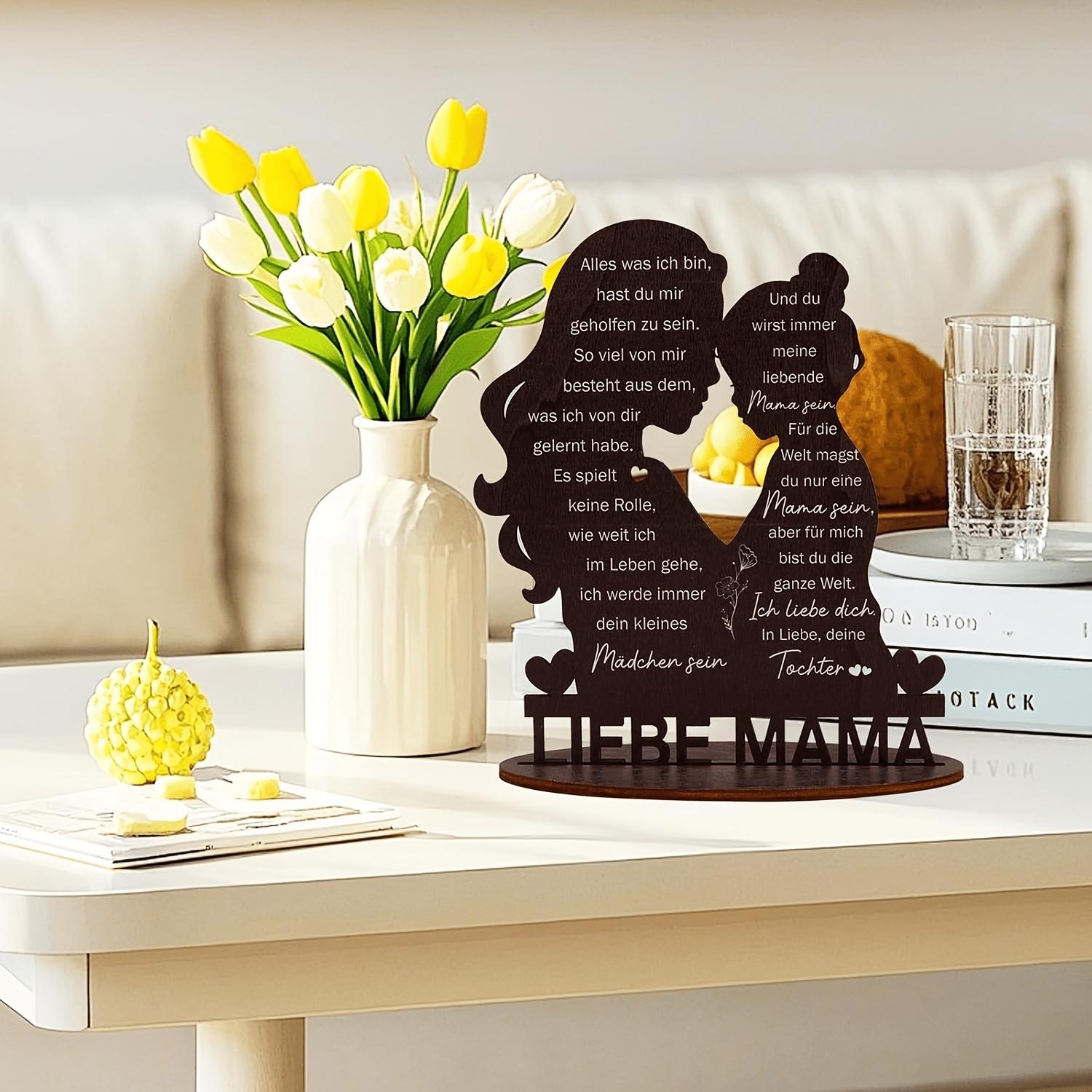 2D Plane Mother-Daughter Gift, Mom Birthday Gift, Love Mom Wooden Sign, Daughter's Gift for Mom, Christmas Calendar