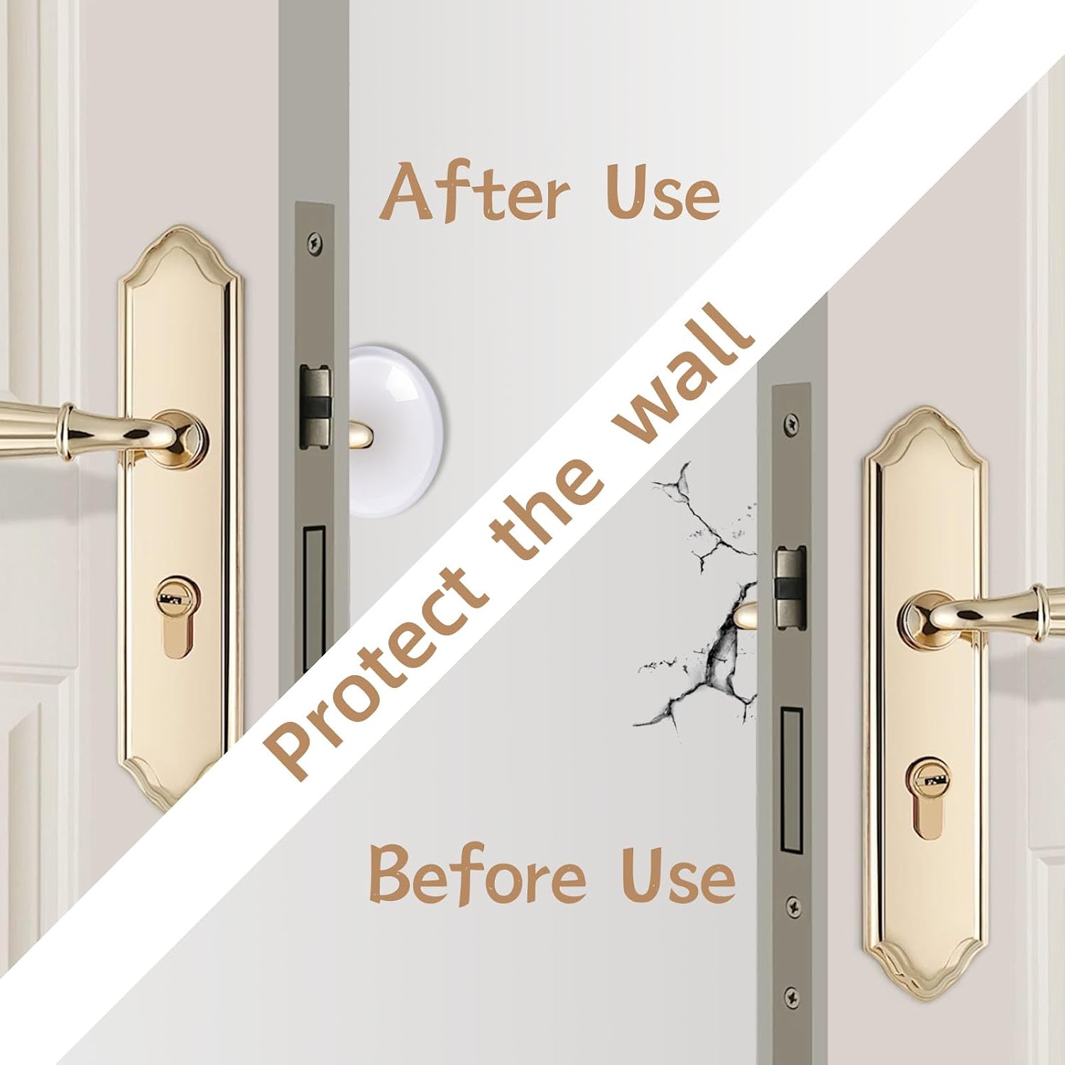 Door Stoppers for Wall, 6-Pack 1.57" Clear  Bumpers | Door Knob Wall Protector, Self-Adhesive , Quiet Shock-Absorbent Wall Bumpers