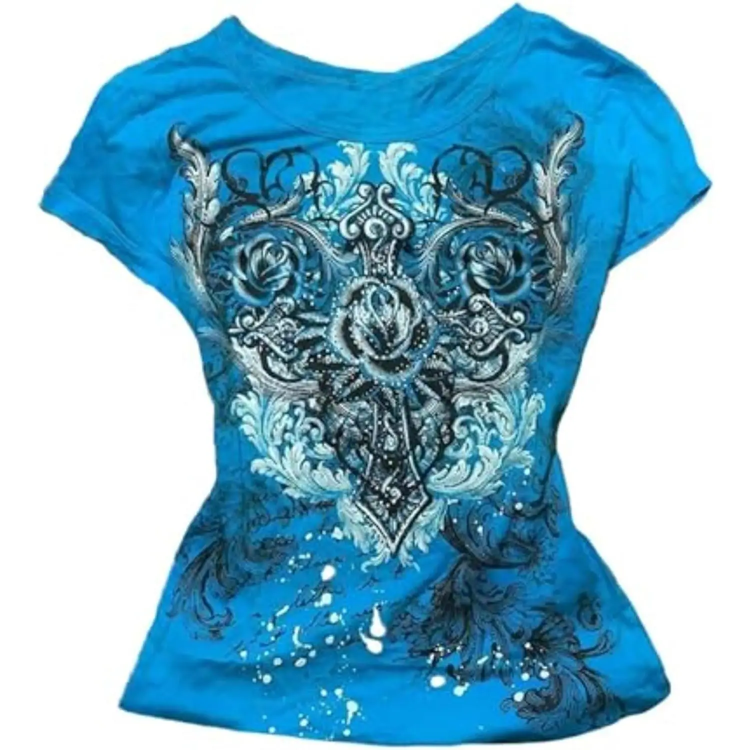 Grunge Shirts Emo Clothes Teen Girls Vintage Graphic Tee Y2k 2000s Goth Top Women Mcbling Short Sleeve Streetwear