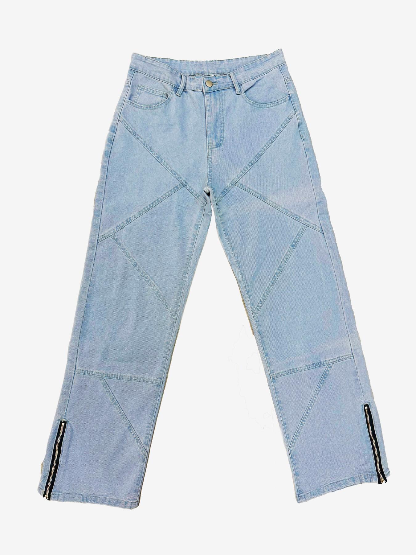2026 Spring Summer Paris Style Loose Flare Light Washed Blue Denim Jeans, Streetwear Trendy Stylish Men's Fashionable Trousers, Versatile Casual Wear for Every Occasion Pants, Pocket