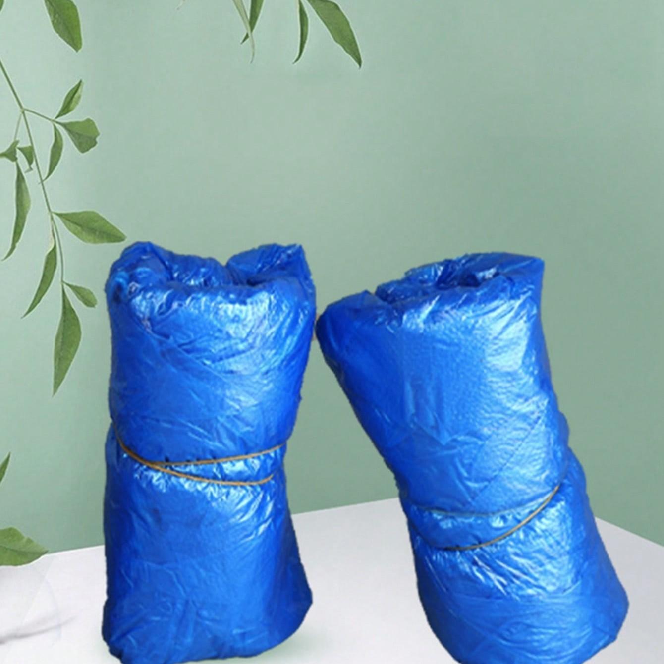 100pcs Portable Shoe Covers, Ideal for Cleaning Supplies, Travel Hotels, Outdoor Cycling, Blue Design, Keeps Shoes Dry in Rainy Weather
