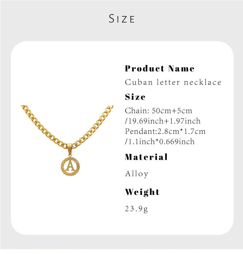 GGIRL Cuban 18K Gold Plated 26 letter Necklace Initial A-Z Cuban Link Chain Necklace for Men Boys Women ,Dainty Trendy Threaded hollow out Letter Pendant  Necklace