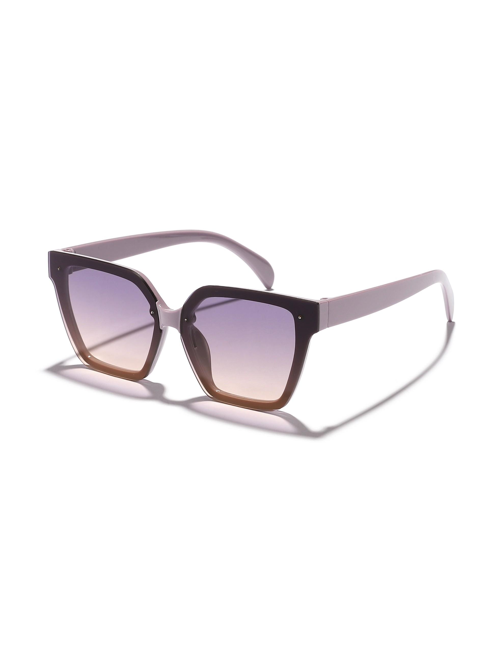 Unisex Square Frame Sunglasses, Casual All-Over Print Design, Decorative Lens, PC Material, Perfect for Daily Wear & Leisure