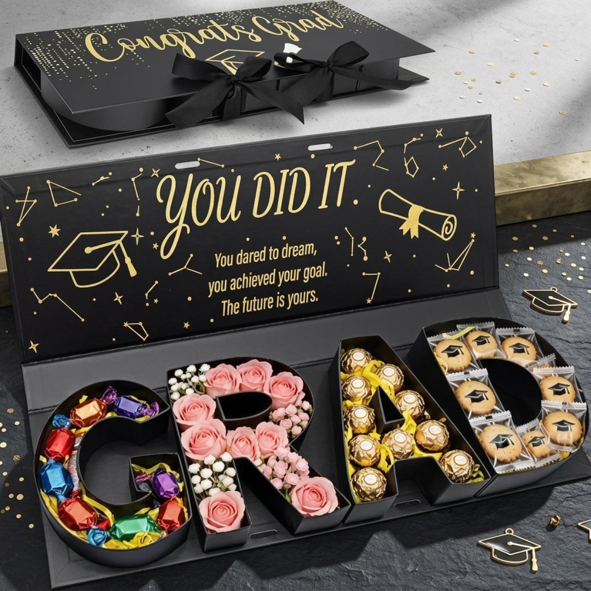 Class of 2026 GRAD Letter Gift Box, Fillable Graduation Favor Box, Creative DIY Graduation Gift Packaging Box, Graduation Party Candy Box, Snack Box, Keepsake Gift Box, Congrats Grad Gift Wrap