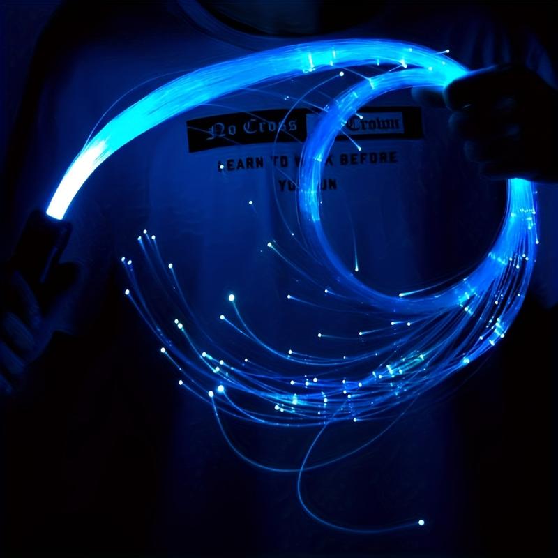 LED 7-color fiber optic whip, approx. 180 cm/70 inches, 360° rotation, USB rechargeable optical pixel whip, 3 light effects, for dance, party, gift, prom, carnival, holiday party, EDM party, Halloween decorations with light whip