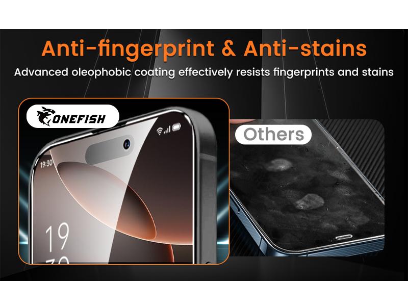 One Fish Screen Protector 2 Pack for iPhone,Samsung,  Protection of Privacy, Dust Protection for Earpiece,Crystal Clear, Easy Installation..