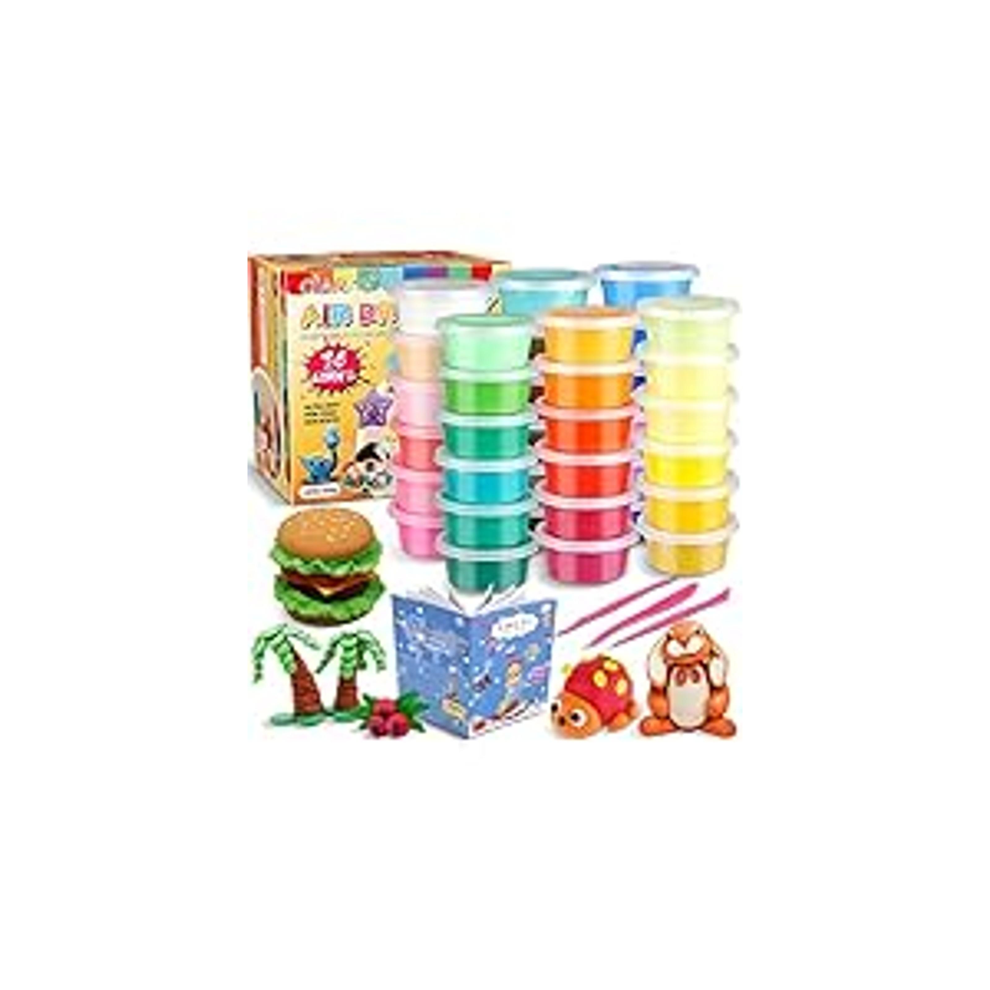 Air Dry Clay Kit – 36 Colors Modeling Clay with Sculpting Tools for Crafting & DIY Projects, Creative Gift for Easter, Halloween, and Christmasfidget toys