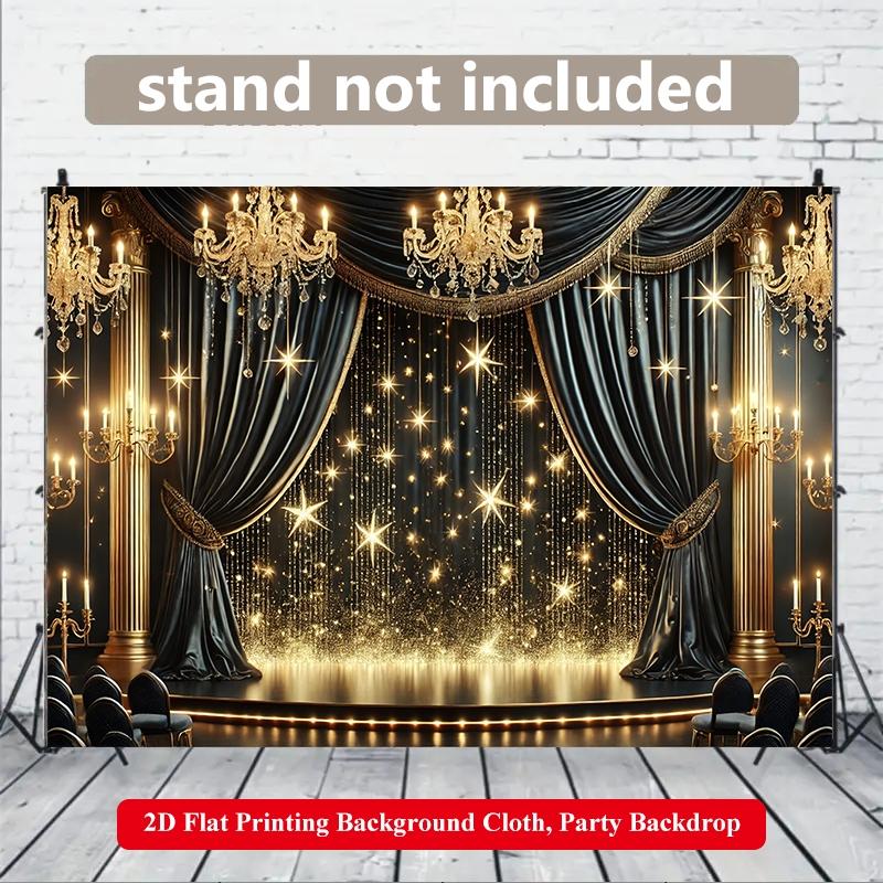 2D Flat Printing Backdrop Banner 1pc, Stage Decor, Indoor Backdrops With Vibrant Polyester Background Cloth for Family Party, Wedding, Birthday, Christmas, Thanksgiving, Room Decorations, Easy to Set Up, Reusable