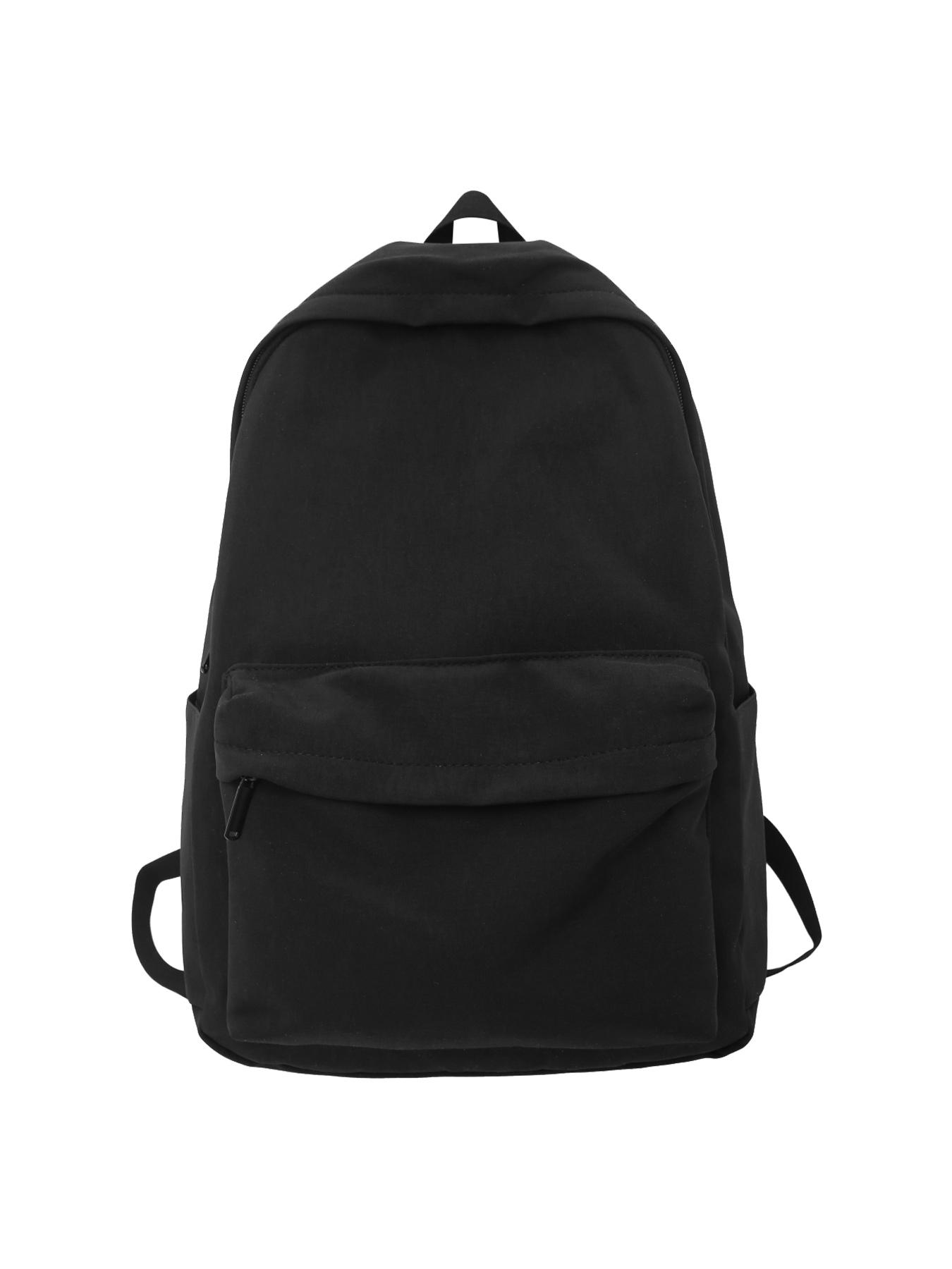 Solid color simple backpack, basic versatile casual backpack, niche simple design, practical and versatile, easy to carry on campus commuting, suitable for students, large capacity and lightweight bag