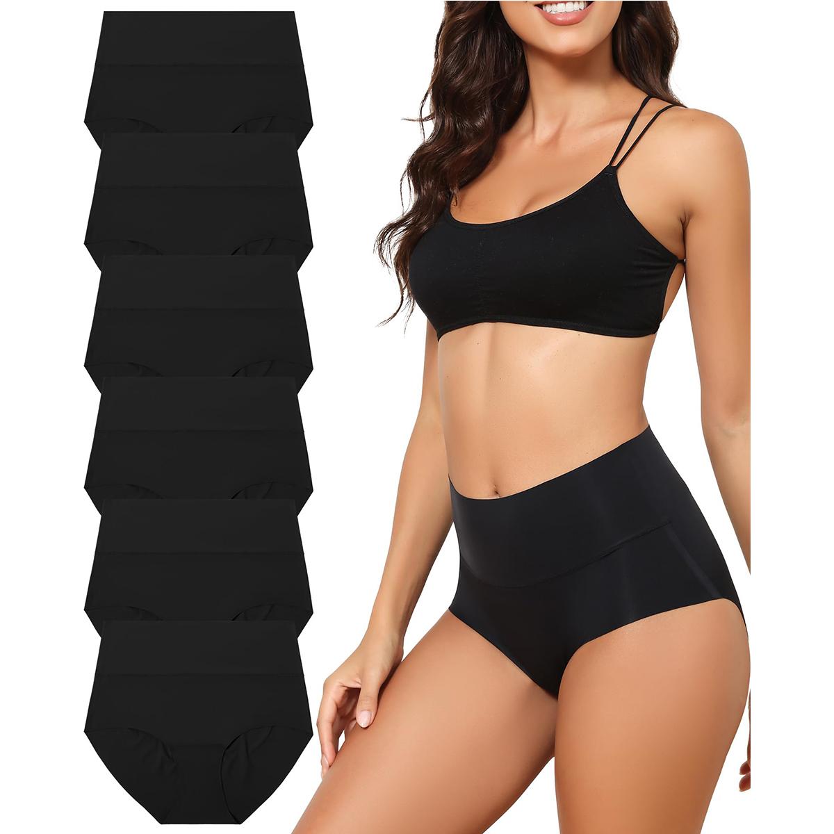 LEVAO Women's Seamless High Waisted Underwear Full Coverage Brief No Show Panties Sexy Comfortable Pantie Multi 6 Pack S-XXL SpringStatements