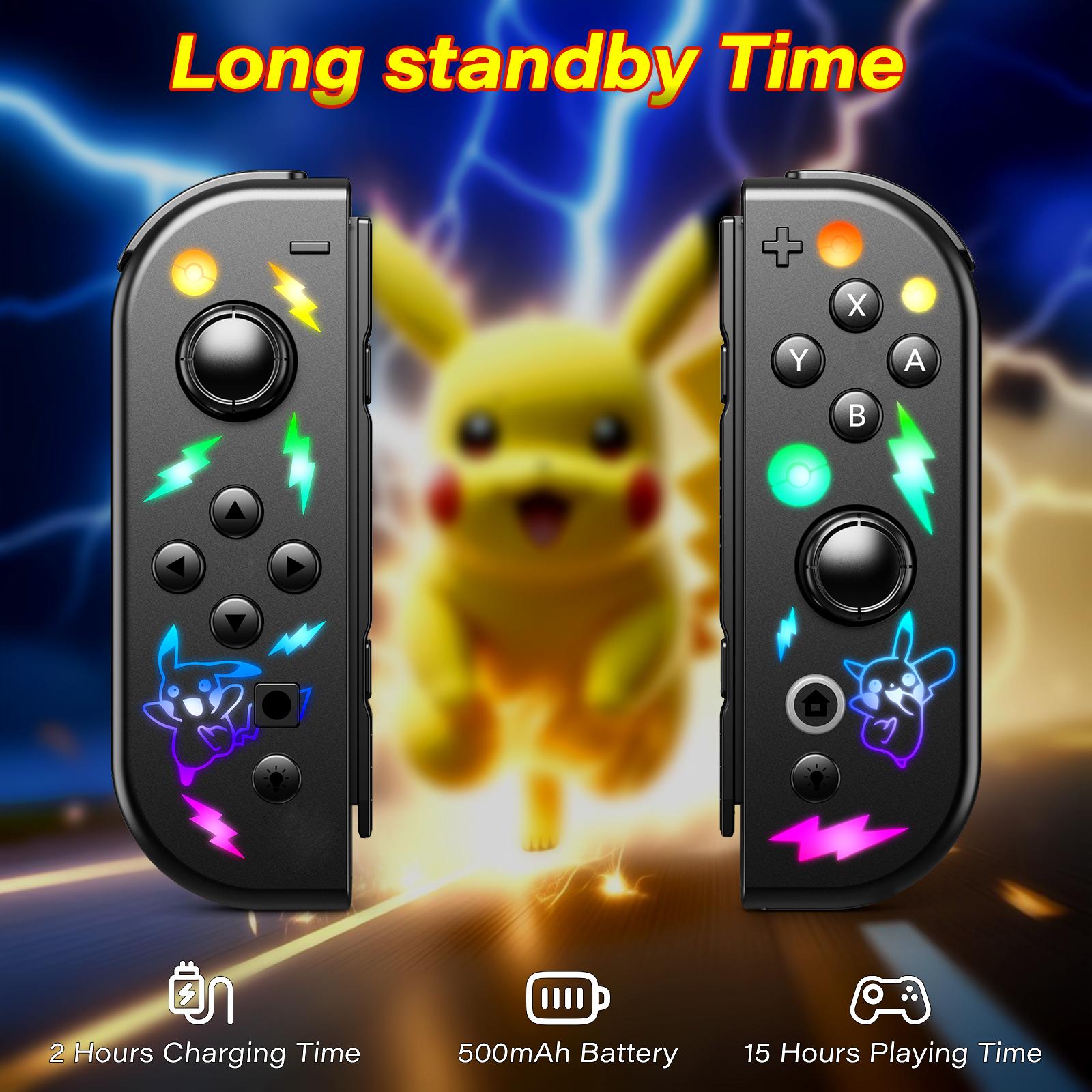 【Halloween】JORREP Game Controller (L/R) Switch Controller- Wireless Game Controller，Ergonomic Grip, Dual Vibration，Cool lights