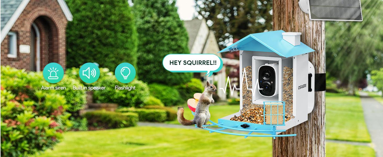 Osoeri Bird Feeder with Camera, Smart Bird Feeder Camera with AI Identify, Metal Bird Feeder with Suet Cage & Fruit Fork, Auto Capture Bird Videos & Motion Detection, Ideal Gift for Bird Lovers Osoeri Bird Feeder with Camera, Smart Bird Feeder Camera with AI Identify, Metal Bird Feeder with Suet Cage & Fruit Fork, Auto Capture Bird Videos & Motion Detection, Ideal Gift for Bird Lovers