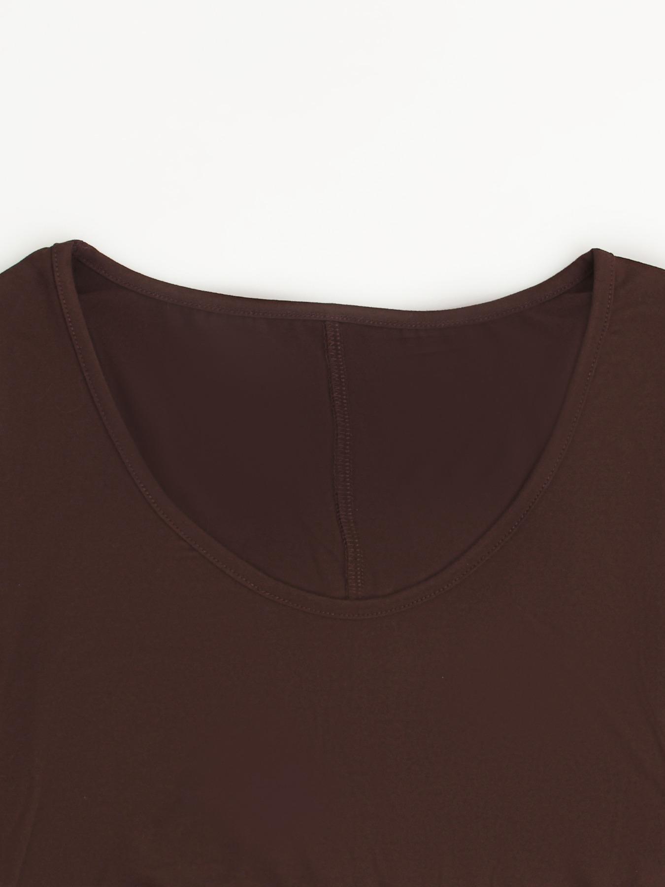 Women's Long Fitted Coffee Dress, Large Round Neck Short Sleeve Pocket Sleepwear, Casual Home Clothing Soft Fabric All Seasons Wear Women's Long Fitted Coffee Dress, Large Round Neck Short Sleeve Pocket Sleepwear, Casual Home Clothing Soft Fabric All Seasons Wear