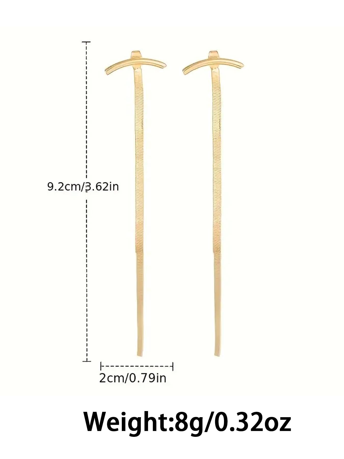 1 Pair Elegant Alloy Tassel Drop Earrings, Simple Iron Post, Versatile for Daily Wear & Parties, Creative Design, Ideal for Valentine'S Day Gift, All-Season Jewelry