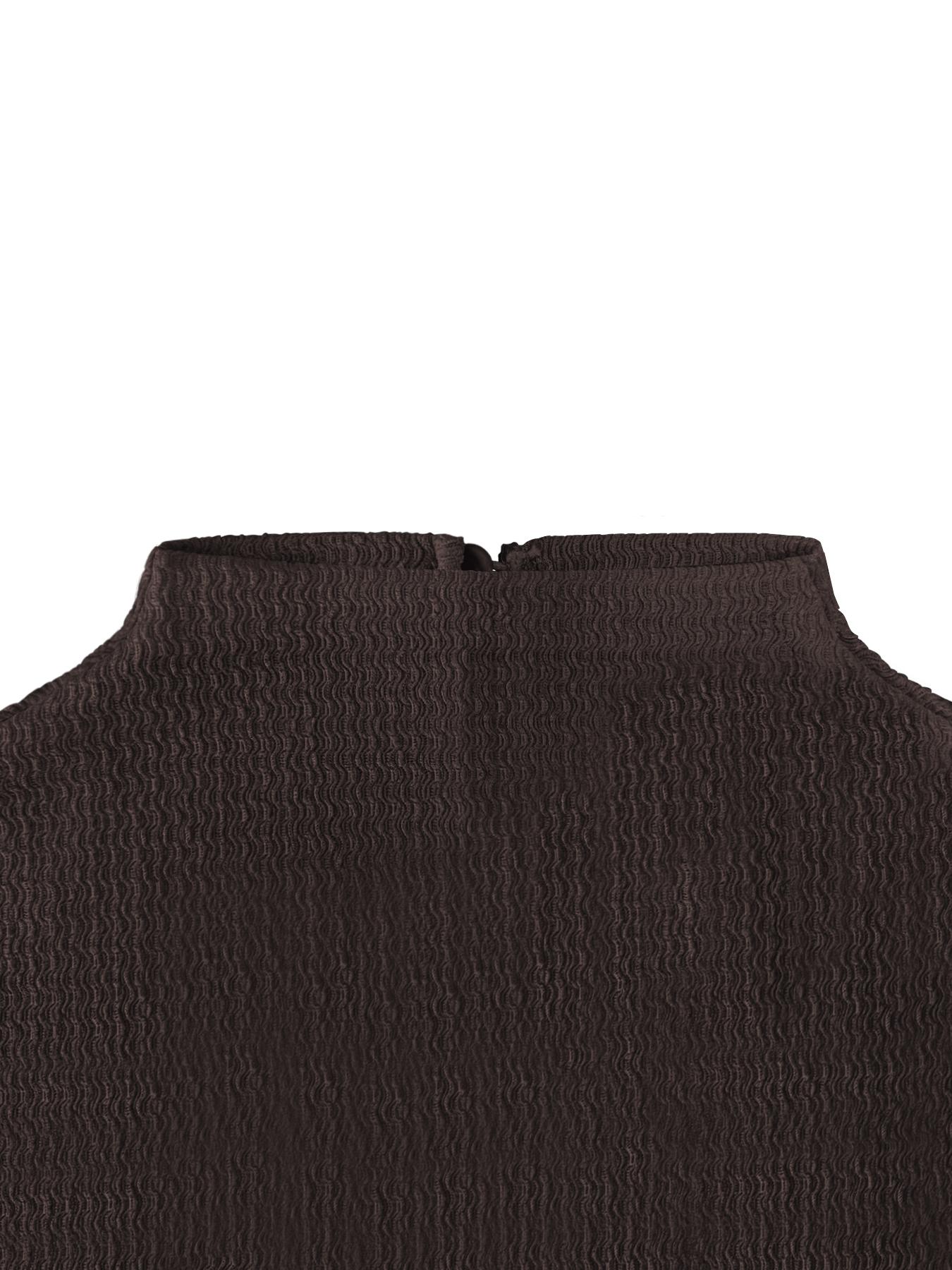 Women's stand-up collar, fitted waist, minimalist Elegant flared sleeves, metal buckle Solid slim-fit midi dress, perfect for parties.