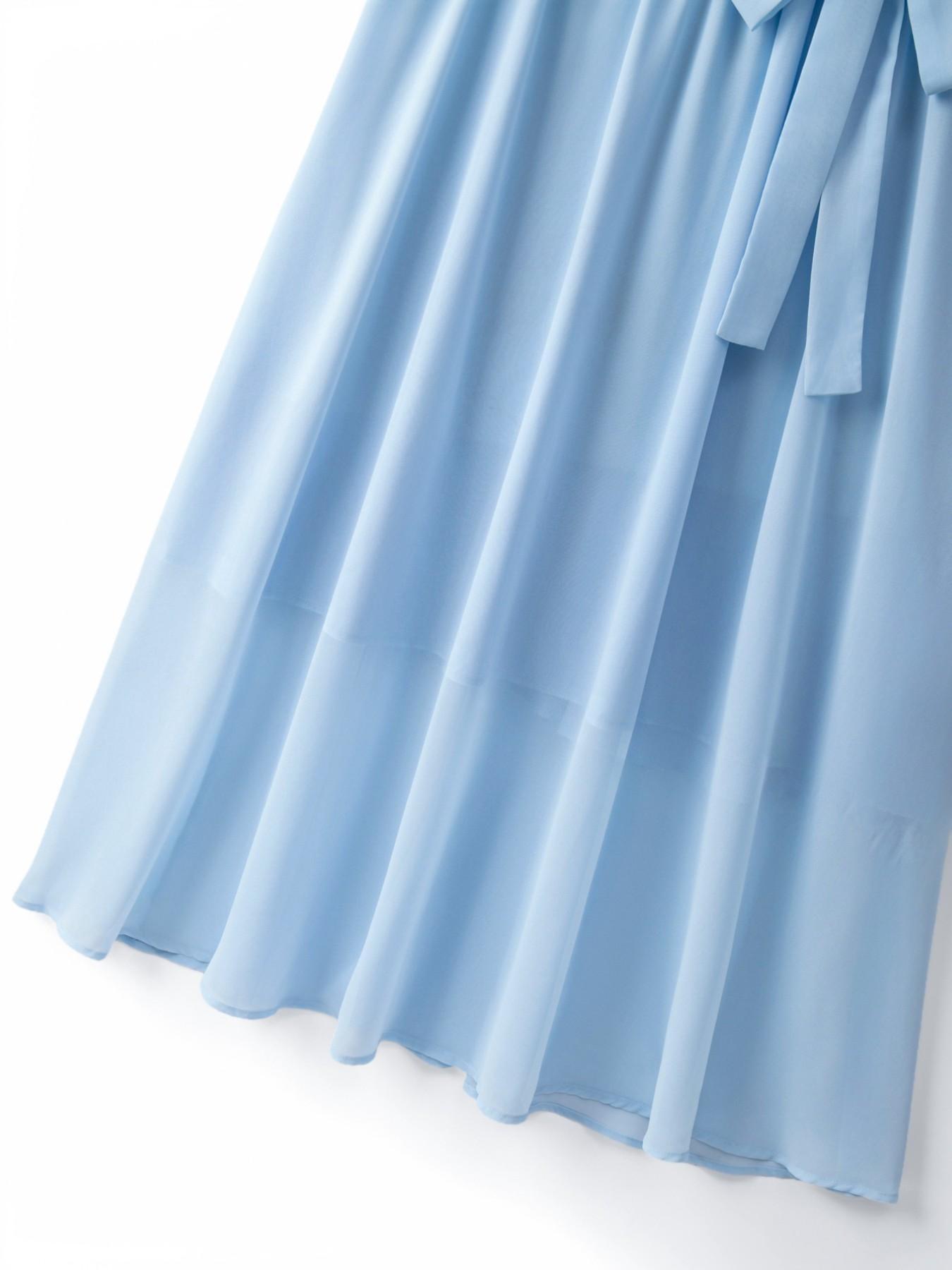 Plus Size Women's Solid A-Line Dress, Ruffle Sleeve Lightweight Flowy, Tie Waist Accentuate Curves, Elegant for Parties, Dates, Weddings, Elegance